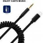 Wholesale Lightning Cable to 3.5mm Aux Auxiliary Cable for Headphone, Car Cord (Black)